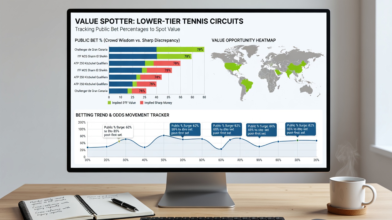 Grafiek met publieke inzetverdeling bij tenniswedstrijden